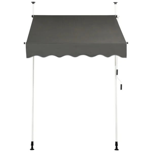 Uitschuifbare Luifel Zonwering Met Slinger In Hoogte Verstelbare Luifel 150 X 120 Cm Grijs