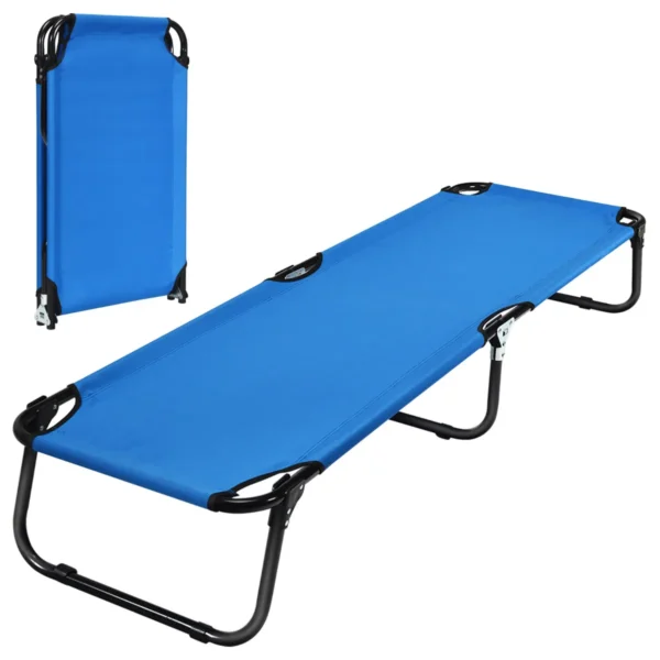Veldbed Campingbed Tot 150 Kg Belastbaar Klapbed Ligbed Campingbed Eenpersoonsbed 191 X 56 X 31 Cm Blauw