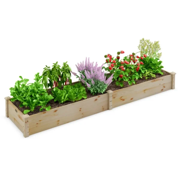 Verhoogd Bloembed TuinbedPlantenbak Voor Groenten/Bloemen Bloembak Plantenbed Voor Achtertuin Gazon Hout 240 X 60 X 25 Cm