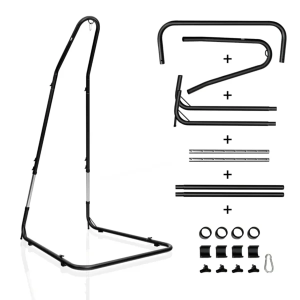 Verstelbare Hangmatstandaard Stevig Frame Met Veiligheidshaak Antislipvoetjes Afsluitbare Bevestigingen Voor Volwassenen Kinderen