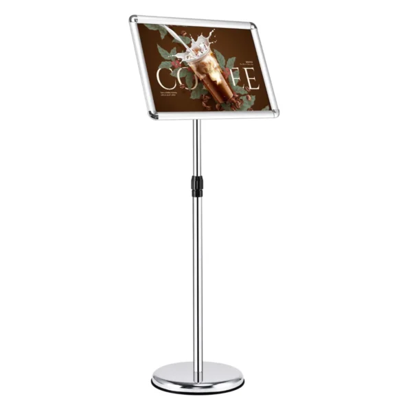 Verstelbare Menubord Staande Vloer Staande Tekenhouder Voor Zowel Verticale Als Horizontale Weergave Zilver