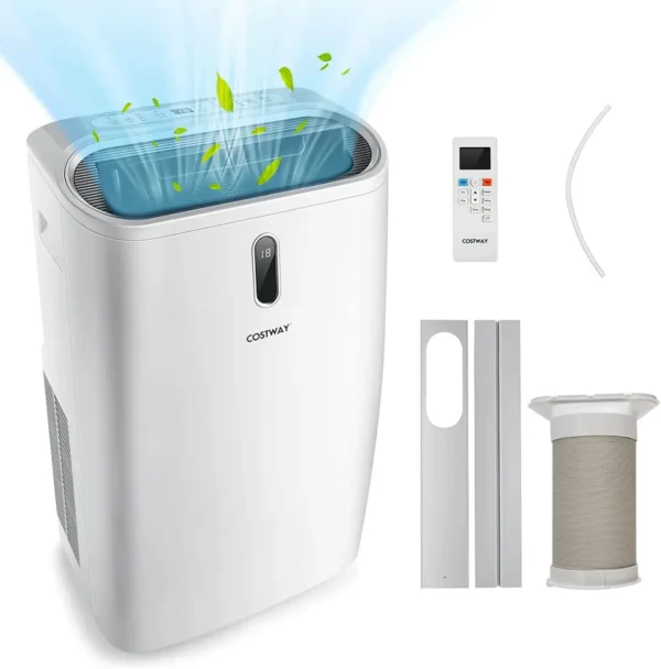 Verwarming/Koeling Airconditioner Draagbare 5 In 1 Airconditioner Met Afstandsbediening 14000 BTU Voor 40 ㎡ 44,5 X 39 X 77 Cm Wit