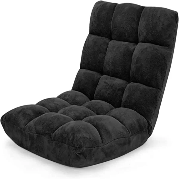 Vloerstoel Opvouwbare Luie Bank Lui Tatami Vloerkussen Zwart