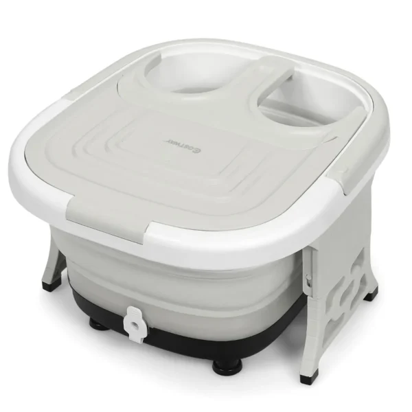 Voetbad Massager Voetbad Whirlpool Met Regelbare Verwarmingstemperatuur 42 X 40 X 24 Cm Grijs