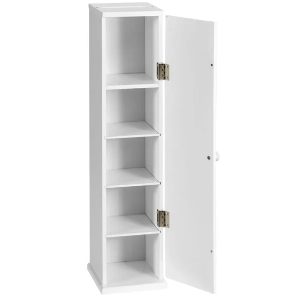Vrijstaand Tissue Kast Toilet Tissue Opberg Toren Toiletpapier Houder Met 3 Afneembare Planken Wit