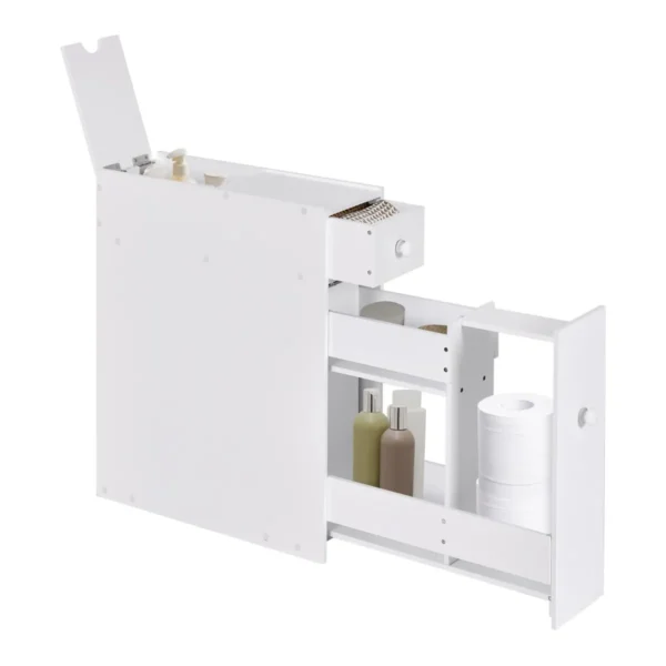 Vrijstaande Badkamer Opbergkast Met Schuiflade Ruimtebesparende Toilet Organizer Vloer Opbergkast 48 X 16 X 58cm