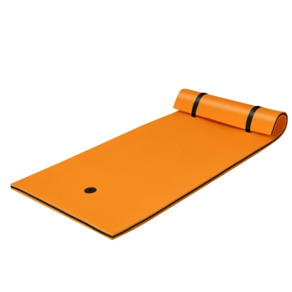 Water Hangmat Drijvende Mat Drijvende Vlot Waterbed 220 X 90 X 4 Cm Oranje + Zwart