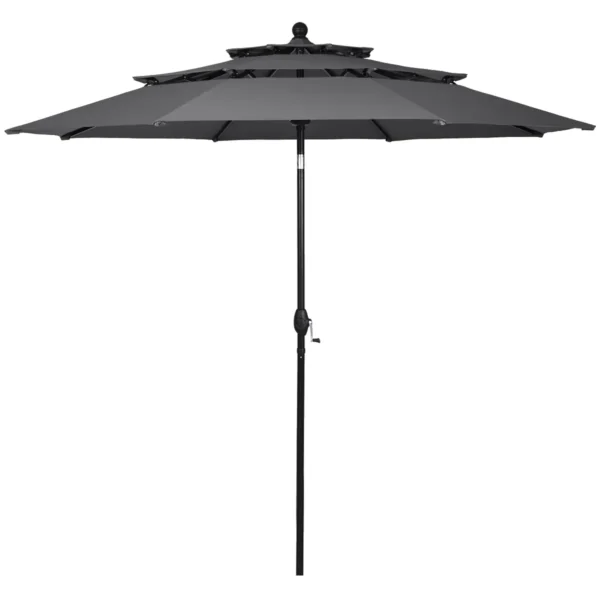 Windbestendig Stabiel Parasol 300 Cm Tuinparasol Met Zwengel Knikbaar Aluminium Terrasparasol Geventileerd UV-Bescherming Zonwering
