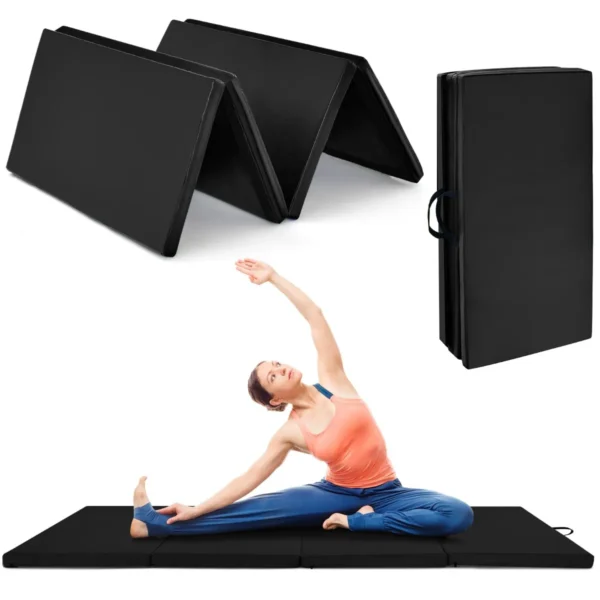 Zachte Vloermat Gymnastiekmat Inklapbaar Yogamat Met Klittenbandsluiting En 2 Handgrepen 240 X 120 X 5 Cm