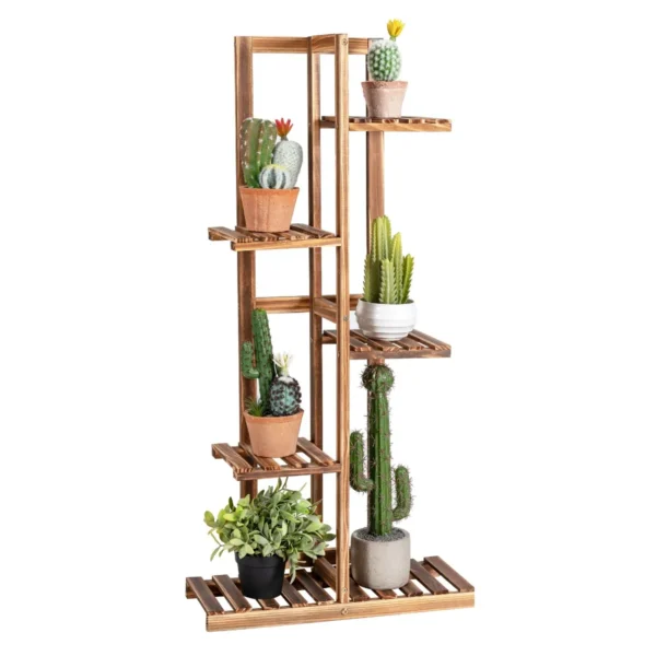 5 Lagen Bloemrek Vrijstaand 6 Potten Plantenrek Multifunctionele Display Plank Binnen & Buiten Bloemstandaard