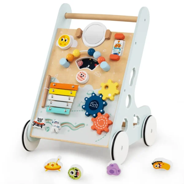 Baby Loopwagen Loopspeeltje Met 8 Interactieve Activiteiten Motoriek Cognitieve Ontwikkeling 35 X 33 X 47 Cm-Groen