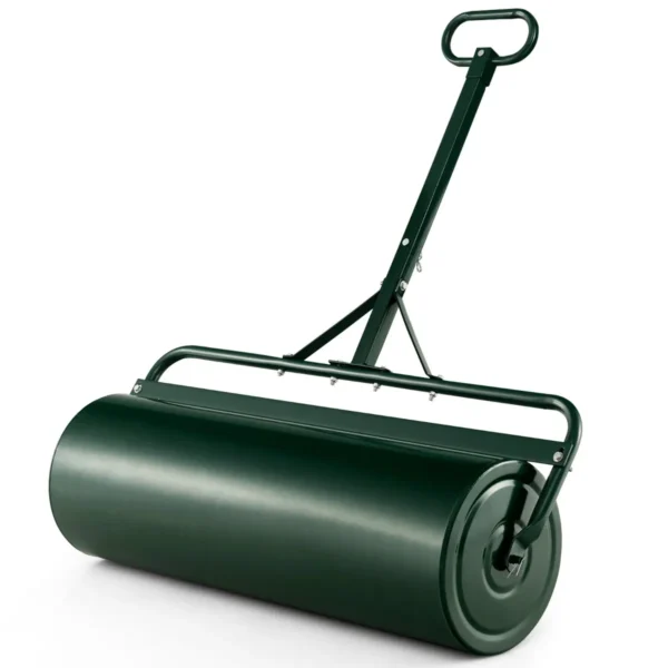 Graswals Metaal 113 L Handroller Met Handvat Tuinwals Ø 40 Cm Vulbaar Met Water/Zand Zware Trommel Graswals Trommel -Groen