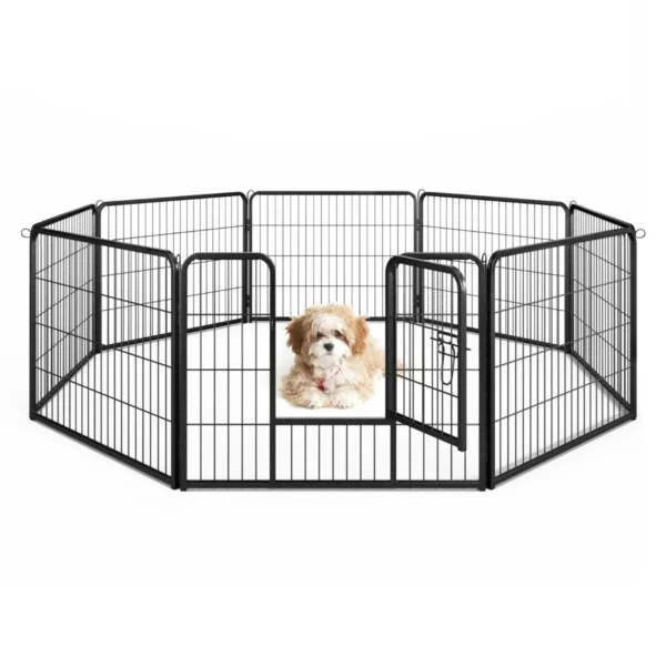 Indoor Outdoor Hondenhok 8 Panelen 60/80 CM Hoog Voor Puppy/Klein Dier/Konijn/Kat Draagbaar Opvouwbaar Hok Met Deur Metalen Hek-S