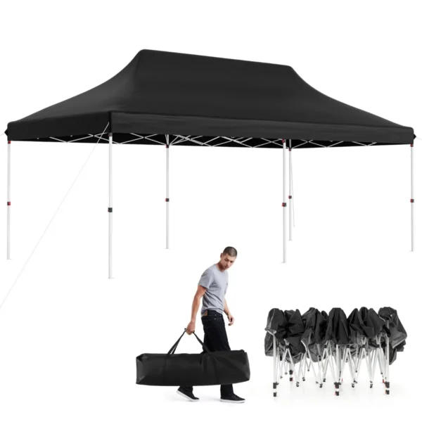 Uitschuifbare Tent 300 X 600 Cm Waterdichte Opvouwbare Partytent Met Draagtas Zonwering Stevig Buitenprieel Voor Terras Strand Bruiloft